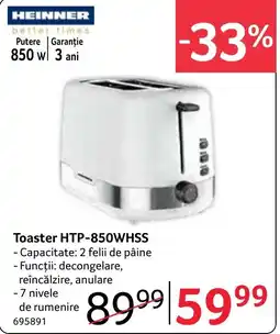 Selgros Heinner toaster htp-850whss Ofertă