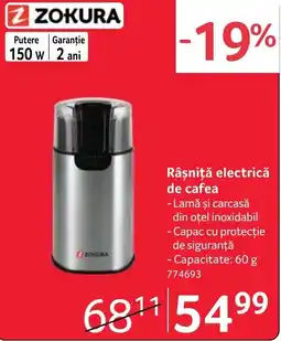 Selgros Zokura rășniță electrică de cafea Ofertă