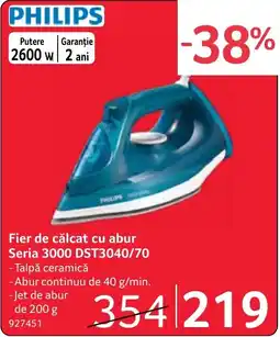 Selgros Philips fier de călcat cu abur seria 3000 dst3040/70 Ofertă