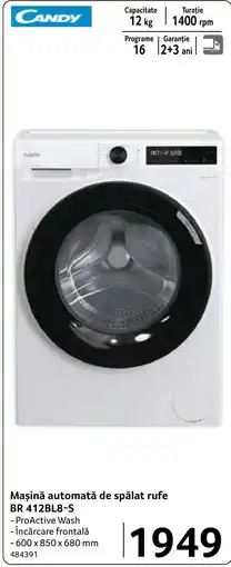 Selgros Candy mașină automată de spălat rufe BR 412BL8-S Ofertă