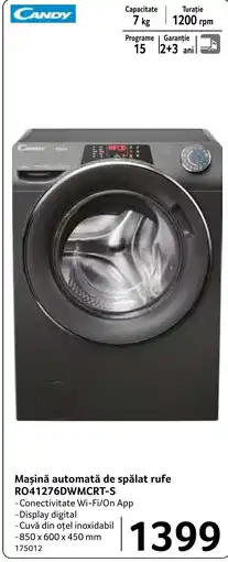 Selgros Candy mașină automată de spălat rufe ro41276dwmCRT-s Ofertă