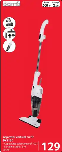 Selgros Deerma aspirator vertical cu fir dx118c Ofertă