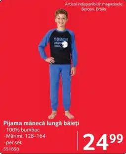 Selgros Pijama mânecă lungă băieți Ofertă