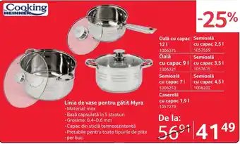 Linia de vase pentru gătit Myra