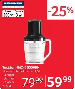 Selgros Heinner tocător hmc-3b500bk Ofertă