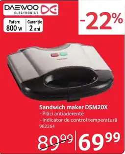 Selgros Daewoo sandwich maker DSM20X Ofertă