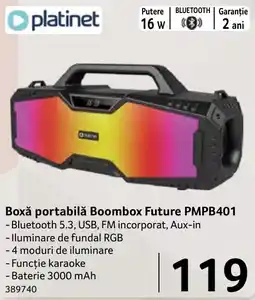 Selgros Platinet Boxă portabilă Boombox Future PMPB401 Ofertă