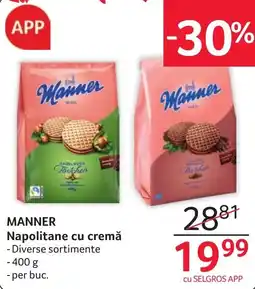 Selgros Manner Napolitane cu cremă Ofertă