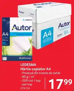 Selgros Ledesma Hartie copiator A4 Ofertă