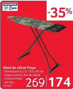Selgros Heinner Care Masă de călcat Freya Ofertă