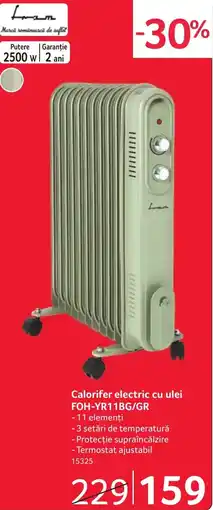 Selgros Lam calorifer electric cu ulei FOH-YR11BG/GR Ofertă