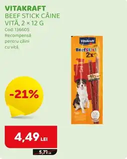 Animax Vitakraft beef stick câine vită Ofertă