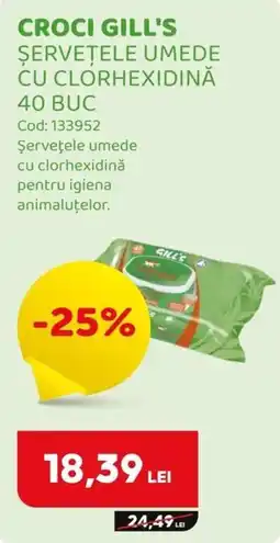 Animax Croci gill's șervețele umede cu clorhexidină Ofertă