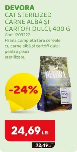 Animax Devora cat sterilized carne albă și cartofi dulci Ofertă