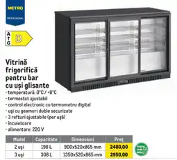 Metro Metro vitrină frigorifică pentru bar cu uși glisante Ofertă
