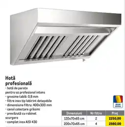 Metro Hotă profesională Ofertă