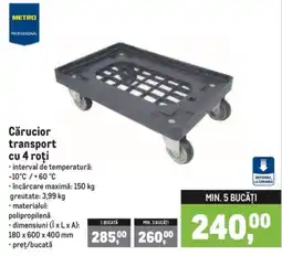 Metro Metro Professional cărucior transport cu 4 roți Ofertă