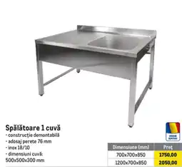 Metro Spălătoare 1 cuvă Ofertă