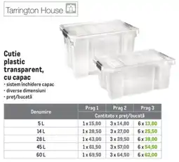 Metro Tarrington House cutie plastic transparent cu capac Ofertă