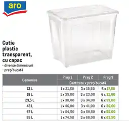 Metro aro cutie plastic transparent cu capac Ofertă