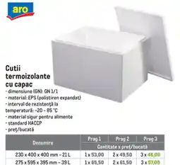Metro Aro cutii termoizolante cu capac Ofertă