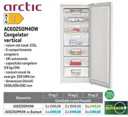 Metro Arctic congelator vertical AC60250M40W Ofertă