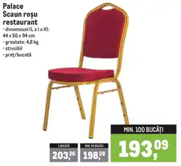Metro Palace Scaun roșu restaurant Ofertă