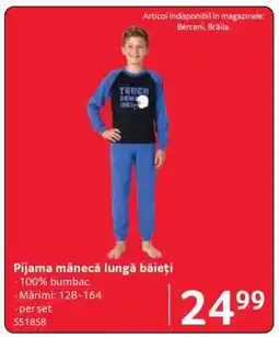 Selgros Pijama mânecă lungă băieți Ofertă