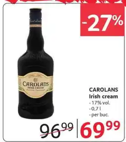 Selgros CAROLANS Irish Cream Ofertă