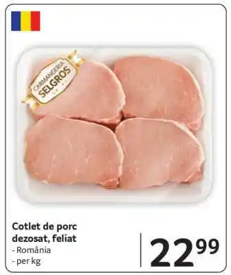 Cotlet de porc dezosat, feliat
