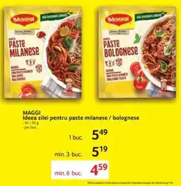 Selgros Maggi Ideea zilei pentru paste milanese / bolognese Ofertă