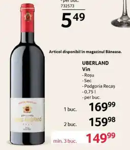 Selgros UBERLAND Vin Ofertă