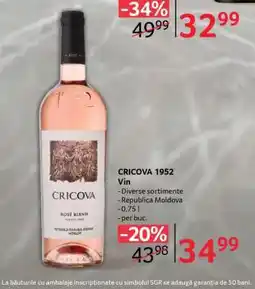 Selgros CRICOVA 1952 Vin Ofertă