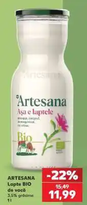 Kaufland ARTESANA Lapte BIO de vacă Ofertă