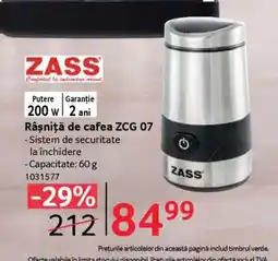 Selgros Râșniță de cafea ZCG 07 Ofertă