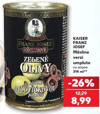 Kaiser Franz Josef măsline verzi umplute cu anșoa