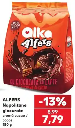 Kaufland Alfers Napolitane glazurate cremă cacao / cocos Ofertă