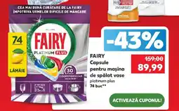 Kaufland Fairy capsule pentru mașina de spălat vase Ofertă