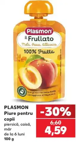 Kaufland Plasmon piure pentru copii piersică, caisă, măr Ofertă