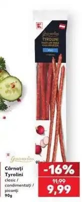 Kaufland Cârnați Tyrolini Ofertă