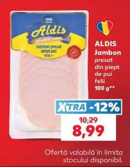 Kaufland ALDIS Jambon presat din piept de pui felii Ofertă