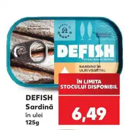 Kaufland DEFISH Sardină în ulei 125g Ofertă