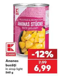 Kaufland Ananas bucăți în sirop light Ofertă