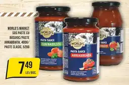 Mega Image World's Market sos paste cu busuioc/paste arrabbiata Ofertă