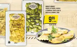 Mega Image World's Market ravioli ai funghi / ravioli 5 formaggi / tortelloni cu ricotta si spanac Ofertă