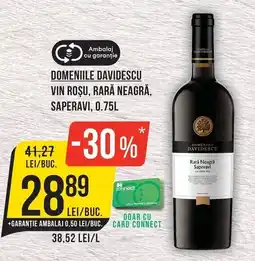 Mega Image Domeniile Davidescu Vin Roșu, Rară Neagră, Saperavi Ofertă