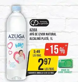 Mega Image Azuga apă de izvor natural alcalină plată Ofertă