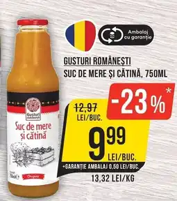 Mega Image Gusturi românești suc de mere și cățină Ofertă