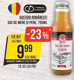 Mega Image Gusturi românești suc de mere și pere Ofertă