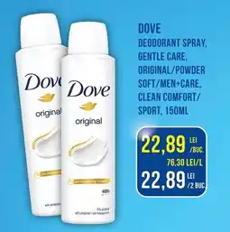 Mega Image Dove deodorant spray gentle care original/powder soft/men+care clean comfort/sport Ofertă